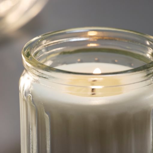 HÖKGÖK, scented candle in glass/vanilla , 12 hr, 206.087.33