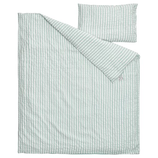 LEN, duvet cover 1 pillowcase for cot, 110x125/35x55 cm, 206.250.49