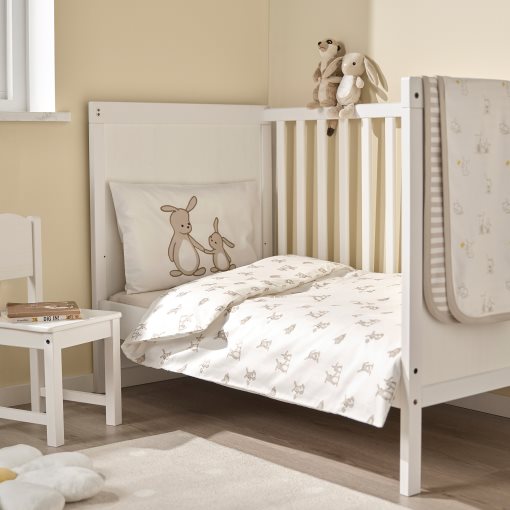 LEN, duvet cover 1 pillowcase for cot, 110x125/35x55 cm, 206.250.54