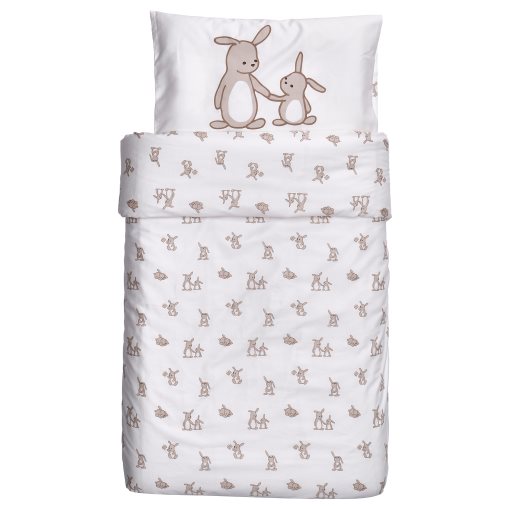 LEN, duvet cover 1 pillowcase for cot, 110x125/35x55 cm, 206.250.54