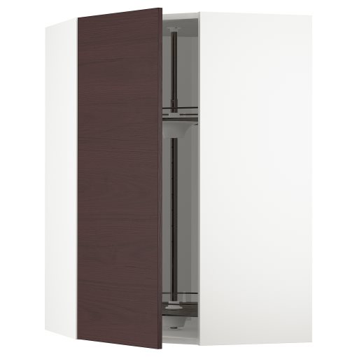 METOD, corner wall cabinet with carousel, 68x100 cm, 293.354.51