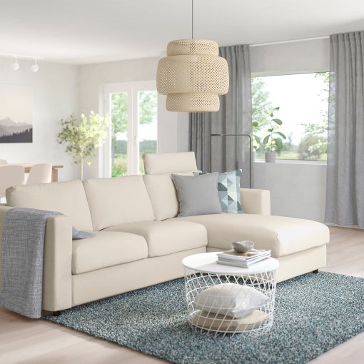 VIMLE, 3-seat sofa with chaise longue with headrest, 293.991.03