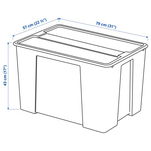 SAMLA, κουτί με καπάκι, 79x57x43 cm/130 l, 294.408.19