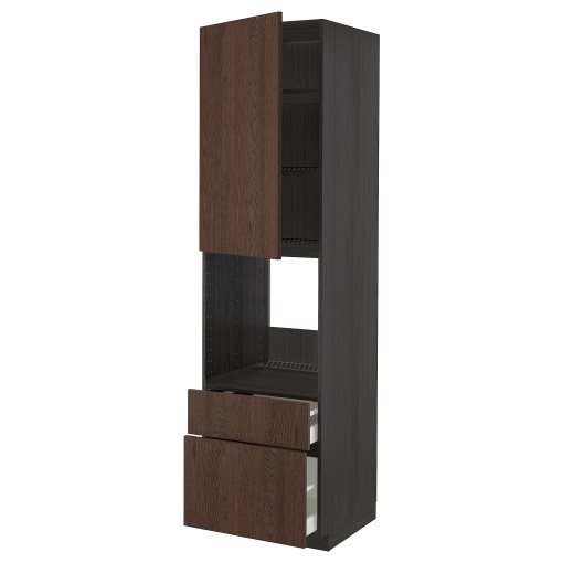 METOD/MAXIMERA, high cabinet for oven with door/2 drawers, 60x60x220 cm, 294.603.41