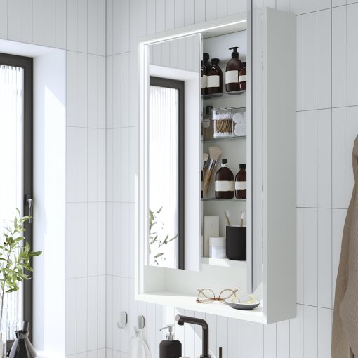 FAXALVEN, mirror cabinet with built-in lighting, 60x15x95 cm, 295.167.10