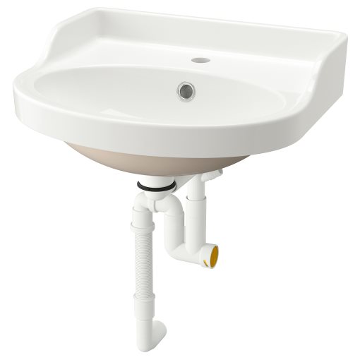 RUTSJON, semi-recessed wash-basin with water trap, 50x44 cm, 295.170.26