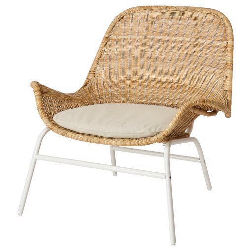 FRYKSAS, armchair with cushion/rattan, 295.631.55