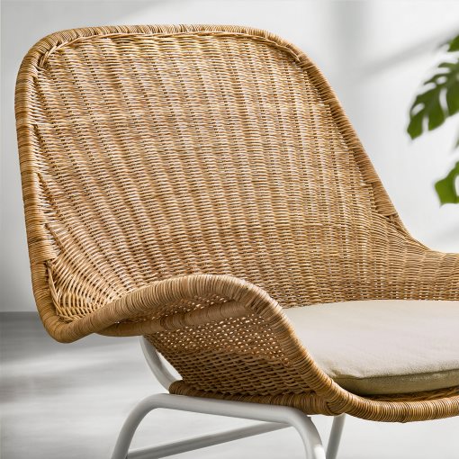 FRYKSAS, armchair with cushion/rattan, 295.631.55