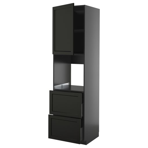 METOD/KNIVSHULT, high cabinet for oven with door/2 fronts/2 high drawers, 60x60x220 cm, 295.898.72
