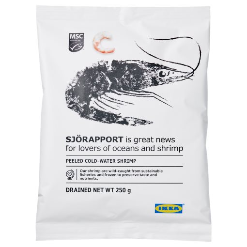 SJÖRAPPORT, peeled shrimps MSC certified/frozen, 250 g, 303.478.58