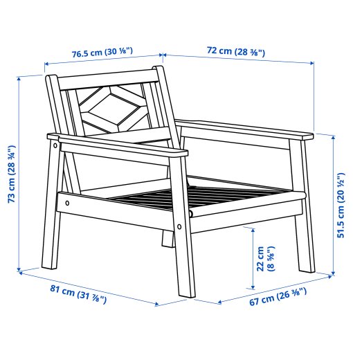 BONDHOLMEN, armchair, outdoor, 304.206.60