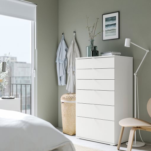 VIHALS, chest of 6 drawers, 70x47x125 cm, 304.832.47