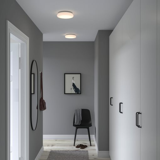 STOFTMOLN, ceiling/wall lamp with built-in LED light source/wireless dimmable/warm white, 24 cm, 304.974.90