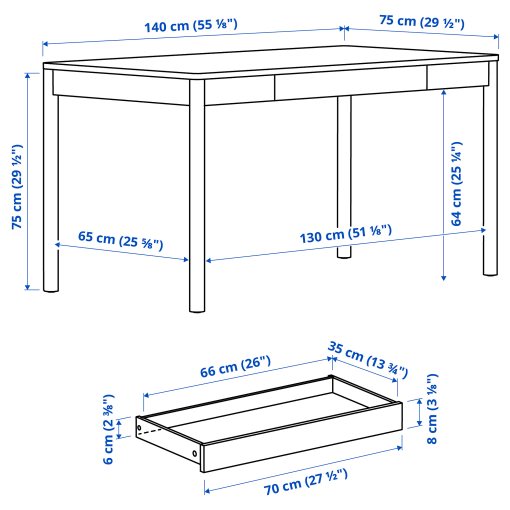 TONSTAD, desk, 140x75 cm, 305.381.98