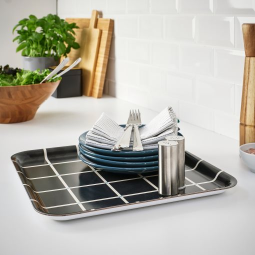RODKNOT, tray/check pattern, 33x33 cm, 305.646.96