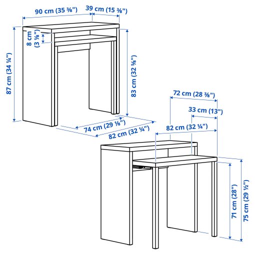 LÄNGDHOPP, συρόμενο γραφείο, 90x39/71 cm, 305.870.80