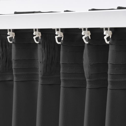 KORGMOTT, block-out curtains with heading tape/1 pair, 145x300 cm, 305.971.59