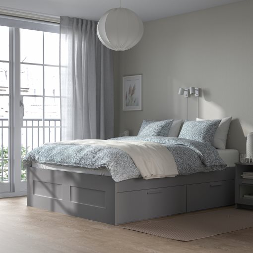 BRIMNES, bed frame with storage, 180x200 cm, 306.027.97