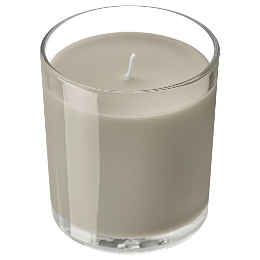 LOTSFÅGEL, scented candle in glass/Sandalwood & patchouli, 40 hr, 306.084.12