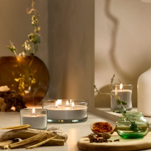 LOTSFÅGEL, scented candle in glass/Sandalwood & patchouli, 40 hr, 306.084.12