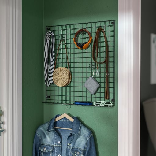 GREJIG, πίνακας τοίχου με πλέγμα και ράφι, 58x59 cm, 306.107.64