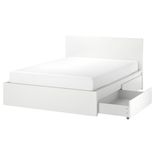 MALM, bed frame/high with 2 storage boxes, 160X200 cm, 390.479.21