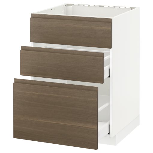 METOD/MAXIMERA, base cabinet for sink+3 fronts/2 drawers, 391.316.46