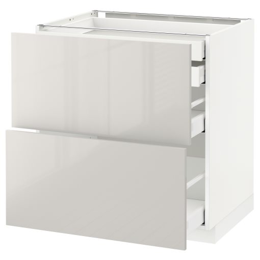 METOD/MAXIMERA, base cabinet 2 fronts/2 low/1 medium/1 high drawer, 391.684.04