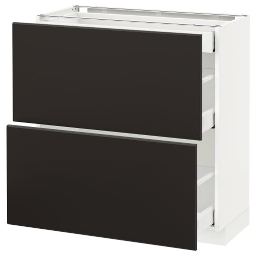 METOD/MAXIMERA, base cabinet with 2 fronts/3 drawers, 392.131.66