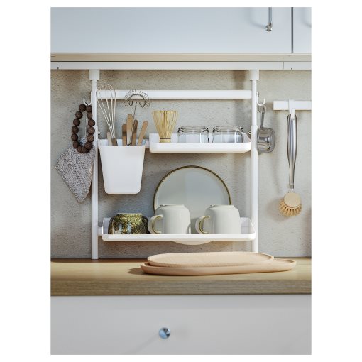 SUNNERSTA, σετ οργάνωσης κουζίνας/χωρίς τρυπάνι/ράφι/στραγγιστήρι πιάτων/δοχείο, 393.384.25
