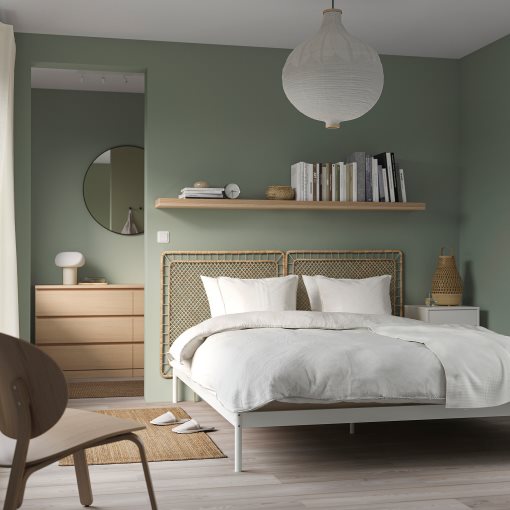 VEVELSTAD, bed frame with 2 headboards, 160x200 cm, 394.417.38