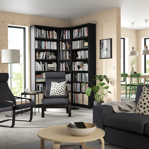 BILLY, bookcase corner combination with height extension units, 136/136x28x237 cm, 394.835.49