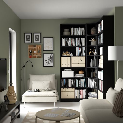 BILLY, bookcase corner combination with height extension units, 136/136x28x237 cm, 394.835.49
