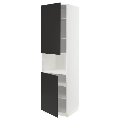 METOD, high cabinet for microwave with 2 doors/shelves, 60x60x220 cm, 394.979.85