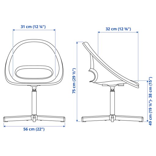 LOBERGET/SIBBEN, children’s desk chair with pad, 395.013.17