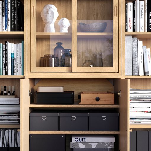 TONSTAD, storage combination with sliding glass doors, 82x201 cm, 395.150.60