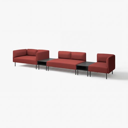 LILLEHEM, 5-seat modular sofa with side table, 395.534.67