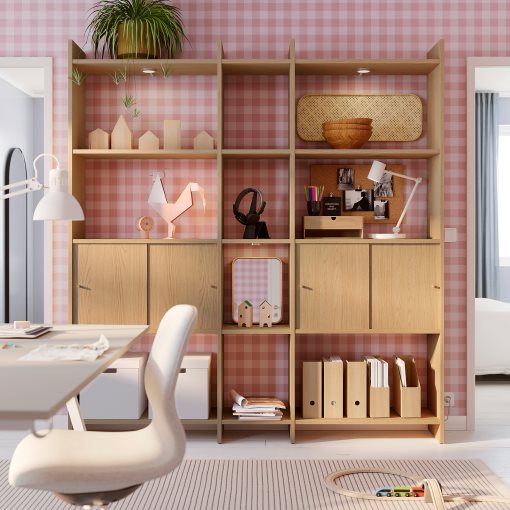 LÅDMAKARE, storage combination with sliding doors and 11 shelves, 198x35x212 cm, 395.666.72