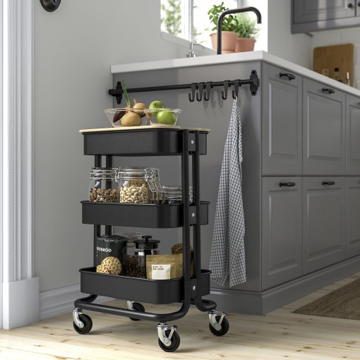 RÅSKOG/NORRÅVA, trolley with lid, 28x38x61 cm, 395.807.53