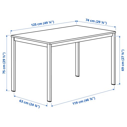 VIHALS, table and 4 chairs, 125x74 cm, 396.067.86