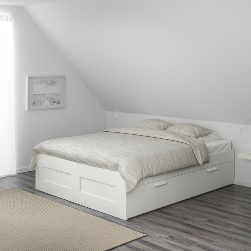 BRIMNES, bed frame with storage, 160X200 cm, 399.029.37