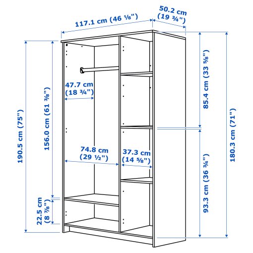 BRIMNES, wardrobe with 3 doors, 404.079.22
