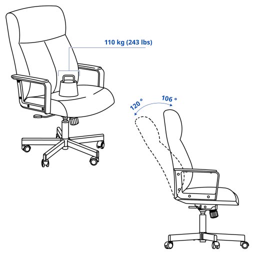 MILLBERGET, περιστρεφόμενη καρέκλα, 404.894.04