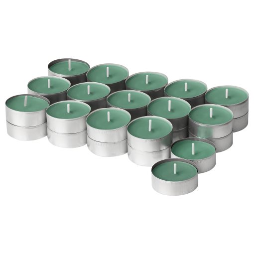 HEDERSAM, scented tealight/Fresh grass/30 pack, 3.5 hr, 405.042.49