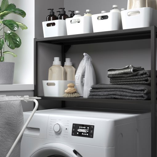 ENHET, frame with shelves for washing machine, 80x30x129 cm, 405.160.92