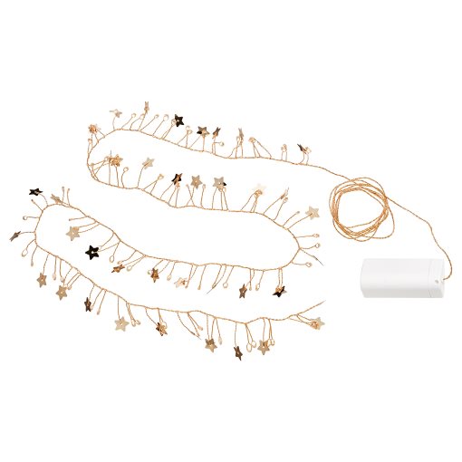 STRÅLA, γιρλάντα φωτισμού με ενσωματωμένο φωτισμό LED/80 λαμπτήρες/αστέρι/λειτουργία με μπαταρία, 405.631.68