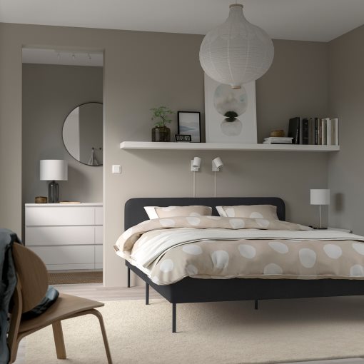 SLATTUM, upholstered bed frame, 160x200 cm, 405.712.48