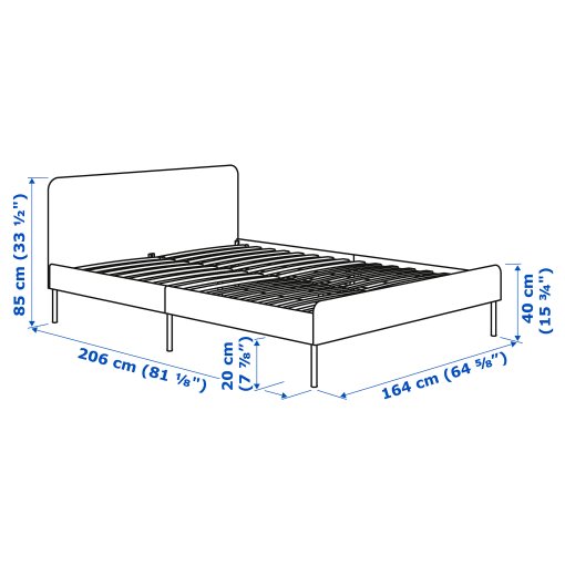 SLATTUM, upholstered bed frame, 160x200 cm, 405.712.48
