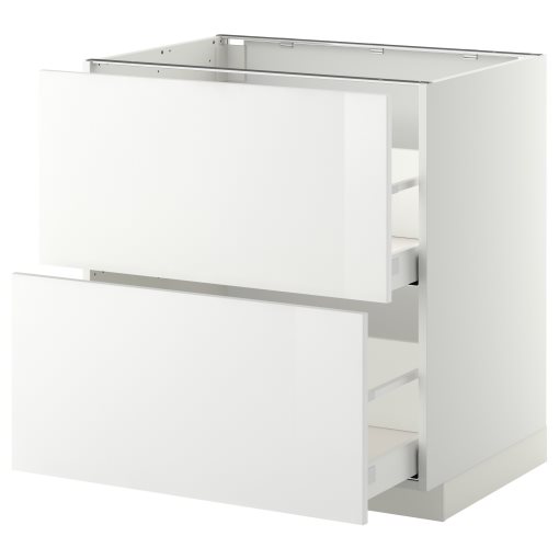 METOD/MAXIMERA, base cabinet 2 fronts/2 high drawers, 491.044.83