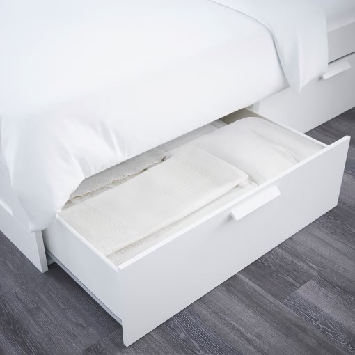 BRIMNES, bed frame with storage and headboard, 140X200 cm, 491.574.57